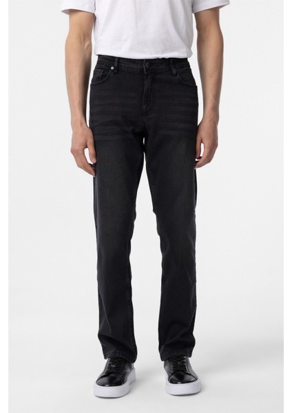 Siyah Regular Denim Pantolon