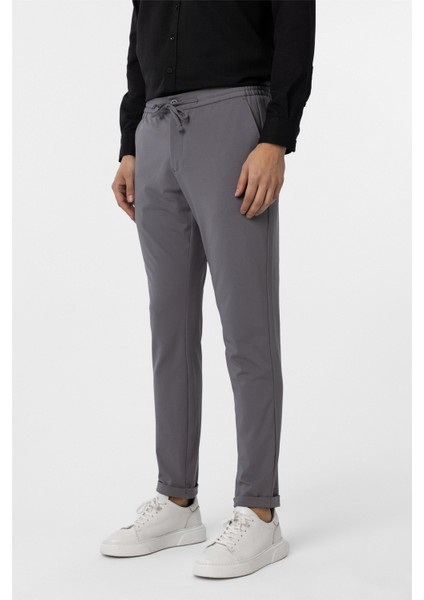 Antrasit Slim Fit Düz Jogger Pantolon modelleri