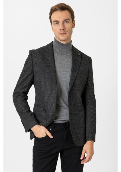 Siyah Slim Fit Sivri Yaka 6 Drop Ceket fiyatları