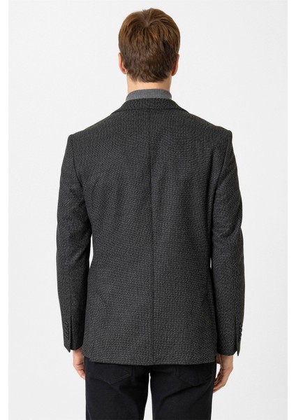 Siyah Slim Fit Sivri Yaka 6 Drop Ceket indirimleri