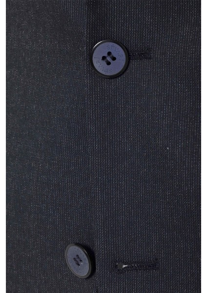 Lacivert Slim Fit Desenli Sivri Yaka 6 Drop Klasik Takım Elbise modelleri