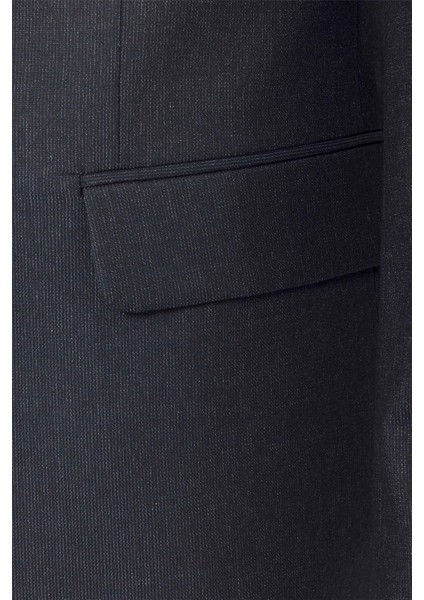 Lacivert Slim Fit Desenli Sivri Yaka 6 Drop Klasik Takım Elbise fırsatları
