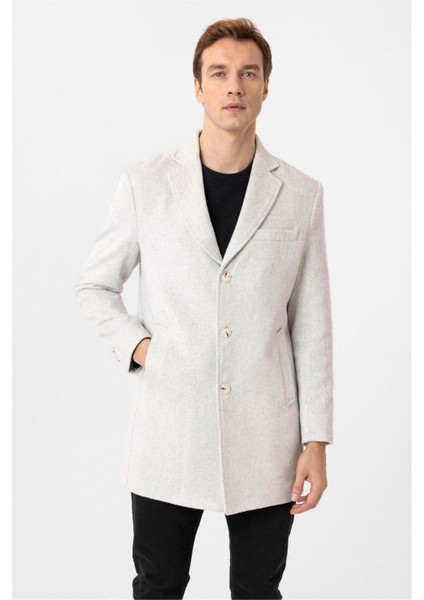 Gri Slim Desenli Mono Yaka Kaban fiyatları