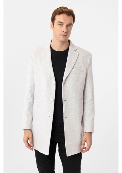 Gri Slim Desenli Mono Yaka Kaban modelleri