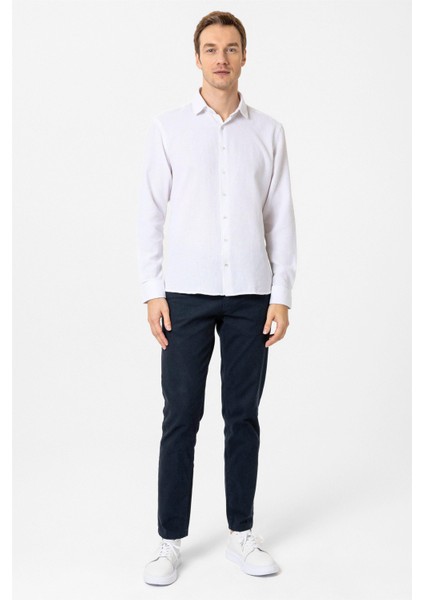 Ekru Slim Fit Desenli Klasik Yaka Gömlek indirimleri