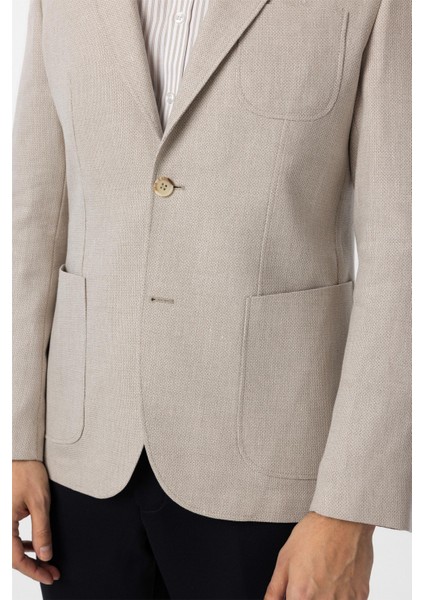 Bej Slim Fit Armürlü Mono Yaka 6 Drop Ceket indirimleri