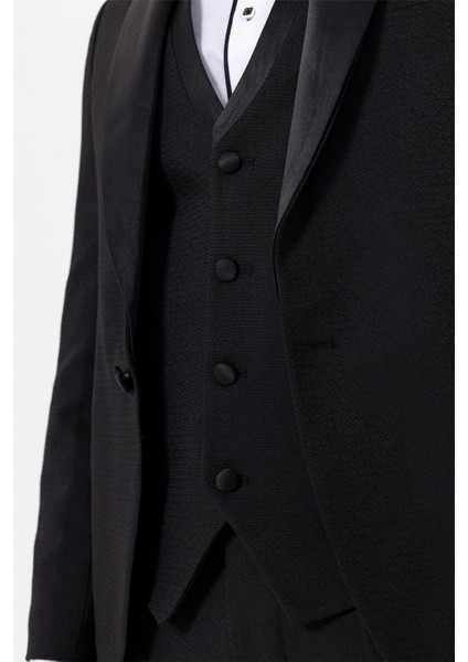 Siyah Slim Fit Armürlü 6 Drop Smokin & Damatlık indirimleri