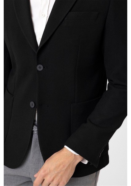 Siyah Slim Fit Sivri Yaka 6 Drop Ceket indirimleri