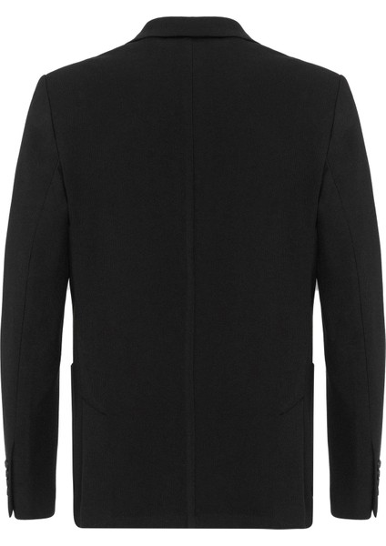 Siyah Slim Fit Sivri Yaka 6 Drop Ceket indirimleri