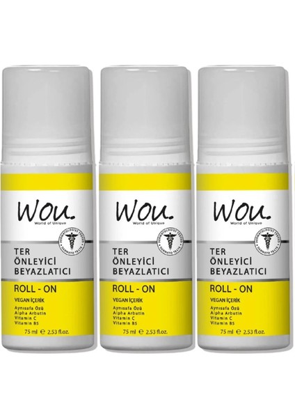 Roll-On Unisex Deodorant 75 ml (3 Lü Set)
