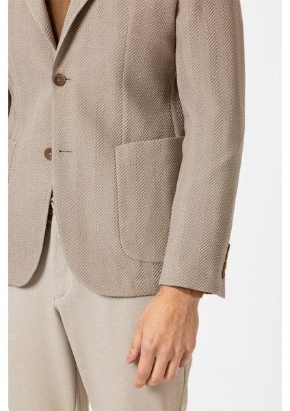 Bej Slim Fit Düz Sivri Yaka 6 Drop Ceket modelleri