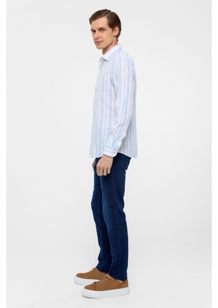 Buz Mavi Slim Düz Klasik Yaka Gömlek indirimleri