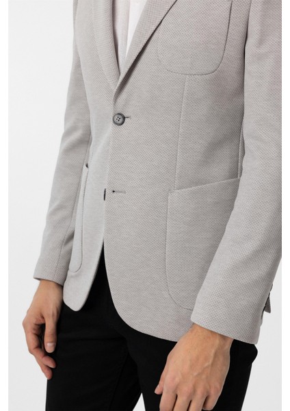 Gri Slim Fit Armürlü Sivri Yaka 6 Drop Ceket fırsatları