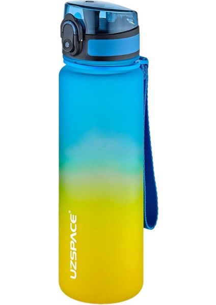 500ml Soft Touch Çift Renk Motivasyon Tritan Su Şişesi Mavi-Sarı