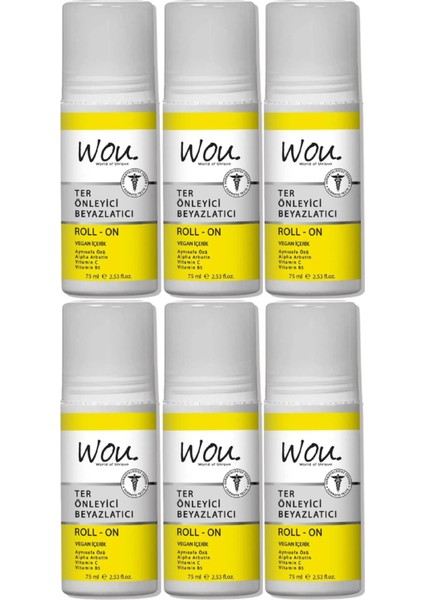 Roll-On Unisex Deodorant 75 ml (6 Lı Set)