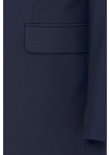 Lacivert Regular Desenli Kruvaze Yaka 4 Drop Klasik Takım Elbise indirimleri