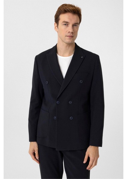 Lacivert Slim Fit Düz Kruvaze Yaka 6 Drop Spor Takım Elbise fiyatları