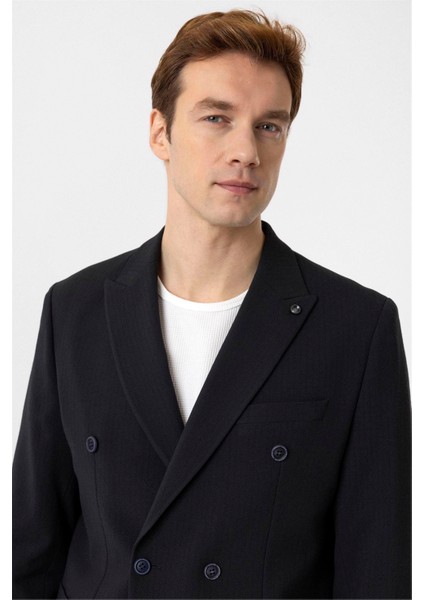 Lacivert Slim Fit Düz Kruvaze Yaka 6 Drop Spor Takım Elbise indirimleri