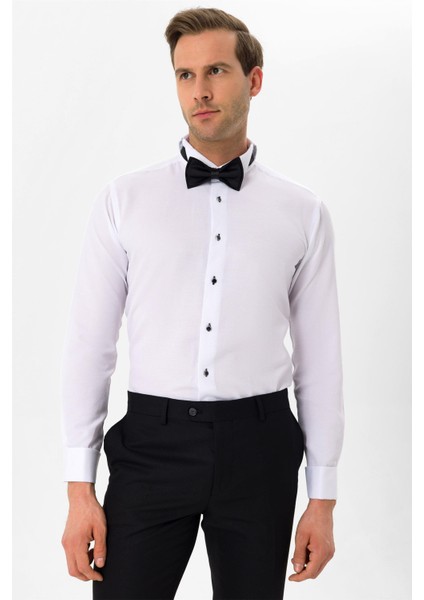 Siyah Slim Fit Düz Ata Yaka Gömlek fiyatları
