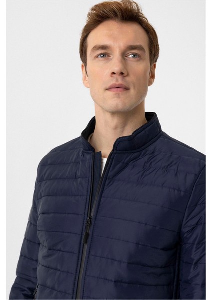 Lacivert Slim Kapitone Mont fırsatları