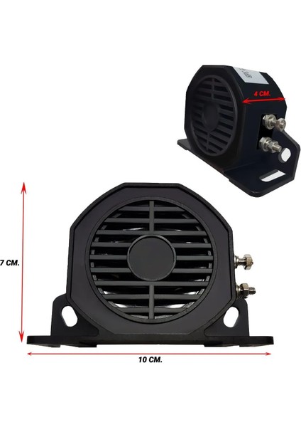Tüm Araçlara Uygun Servis Aracı Iş Makinesi Traktör Forklift Geri Vites Sireni 3 Desibel Güçlü Ses 12 V