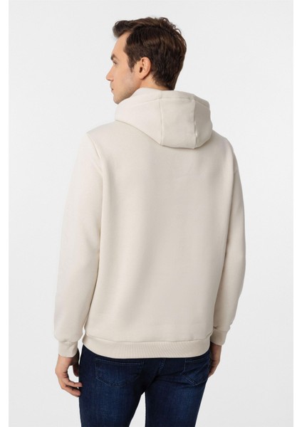 Bej Regular Düz Kapüşonlu Yaka Sweatshirt fırsatları