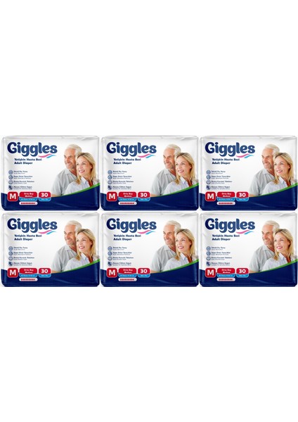 Hasta Bezi Yetişkin Bel Bantlı Tekstil Yüzey Orta - Medium (M) 180 Adet (6pk*30)