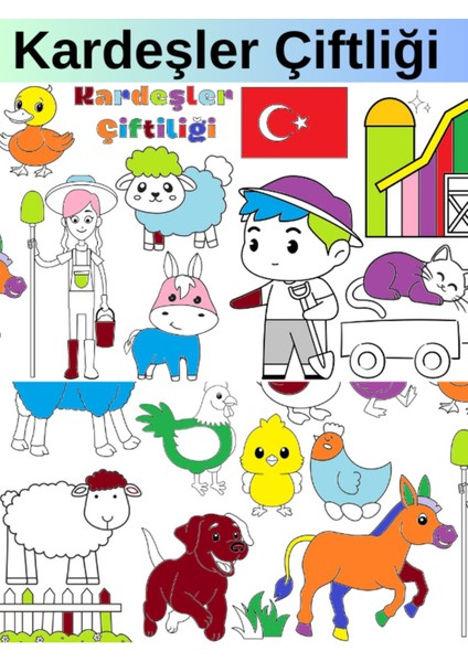 Kardeşler Çiftlik 2,5 Metre Dev Boyama Kağıdı | Doğum Günü Özel Eğitici Aktivite Hediyesi