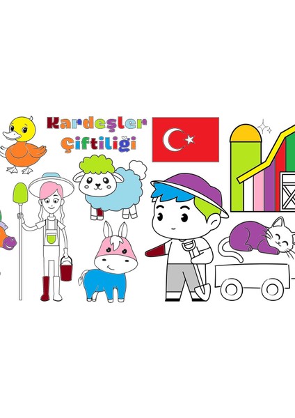Kardeşler Çiftlik 2,5 Metre Dev Boyama Kağıdı | Doğum Günü Özel Eğitici Aktivite Hediyesi fırsatları