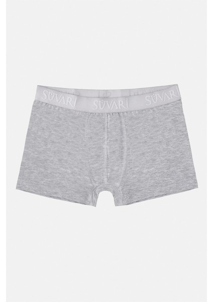 Gri Regular Düz Boxer