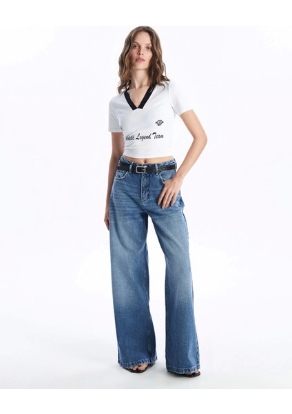 Lcw Jeans Indigo Wideleg Kadın Jean Pantolon