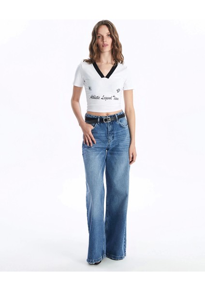 Lcw Jeans Indigo Wideleg Kadın Jean Pantolon fiyatları