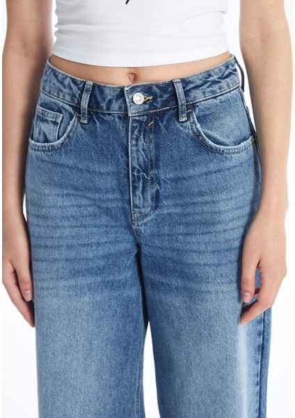 Lcw Jeans Indigo Wideleg Kadın Jean Pantolon modelleri