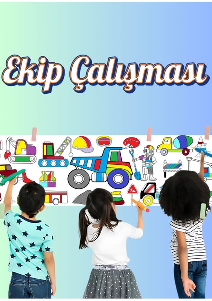 Dev Kamyon Vearkadaşları Çocuk 2.5m Dev Boyama Kağıdı | Doğum Günü Özel Aktivite Hediyesi fiyatları
