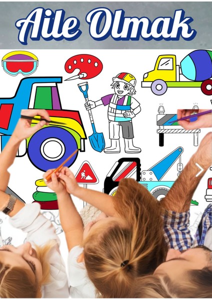 Dev Kamyon Vearkadaşları Çocuk 2.5m Dev Boyama Kağıdı | Doğum Günü Özel Aktivite Hediyesi indirimleri
