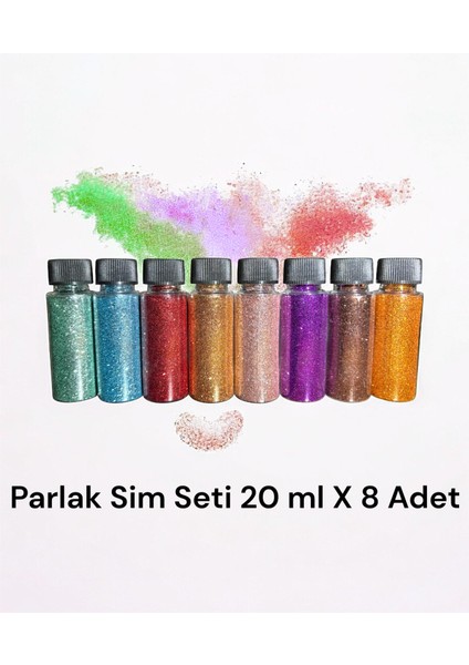 Yüksek Parlaklık Sim Seti 20 ml x 8 Adet Canlı Renkler
