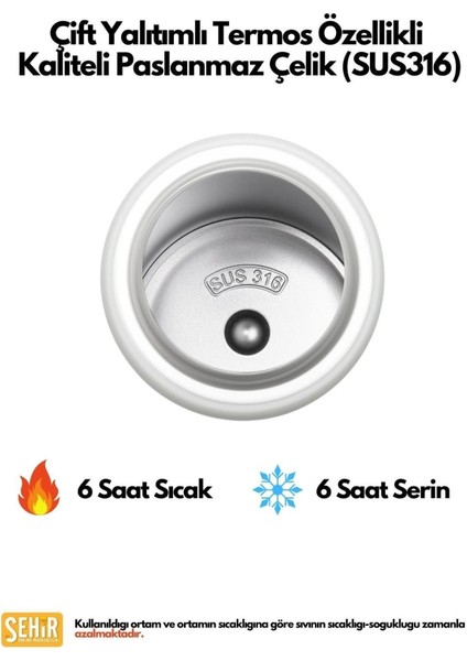 Pastel Renkli 360ml Çelik Termos ve Pipetli Askılı, Lacivert ve Açık Yeşil modelleri