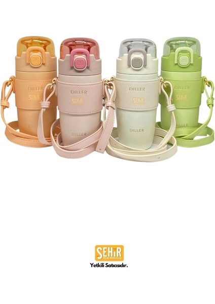 Pastel Renkli 360ml Çelik Termos ve Pipetli Askılı, Lacivert ve Açık Yeşil fırsatları