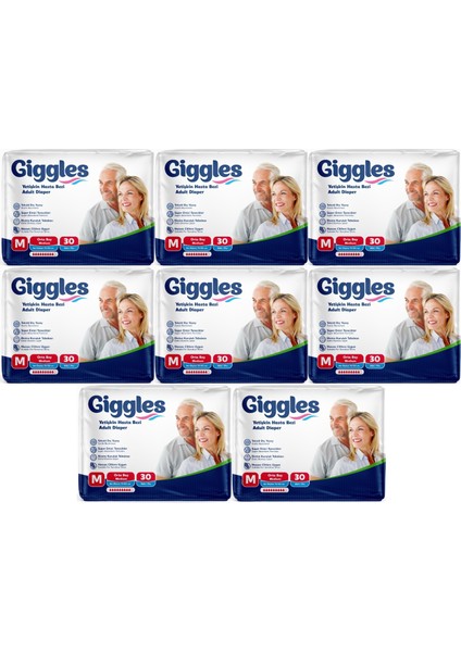 Hasta Bezi Yetişkin Bel Bantlı Tekstil Yüzey Orta - Medium (M) 240 Adet (8pk*30)