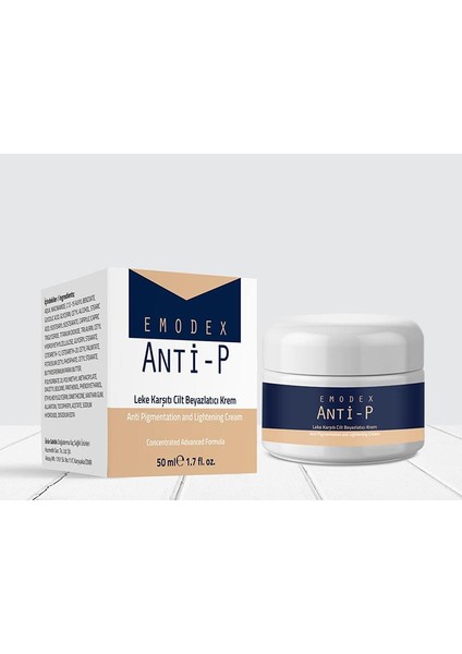 Emodex Anti-P Leke Karşıtı Cilt Beyazlatıcı Krem 50 ml