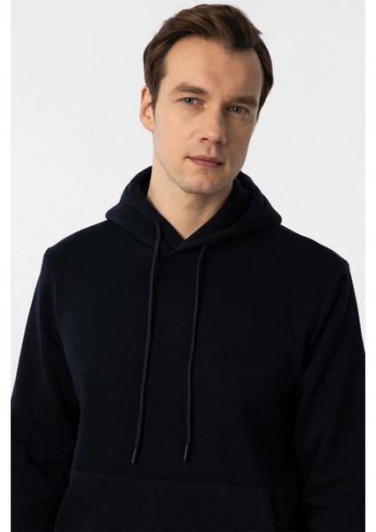 Lacivert Regular Düz Kapüşonlu Yaka Sweatshirt fırsatları