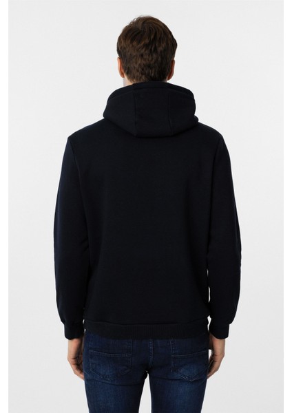 Lacivert Regular Düz Kapüşonlu Yaka Sweatshirt indirimleri