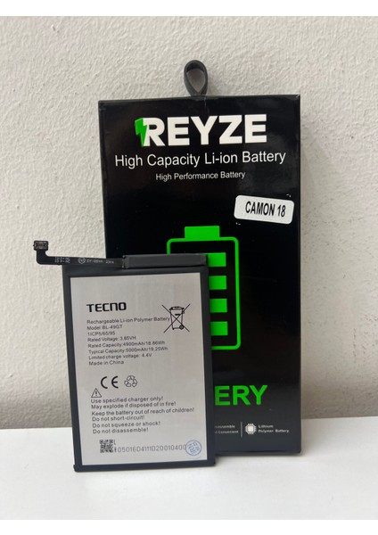 Reyze Tecno Camon 18 BL-49GT Batarya
