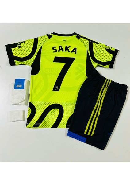 Dayıbalı Ars Bukayo Saka 2023/24 Kısa Kol Neon Sarı Alternatif Çocuk Forması(Neon)