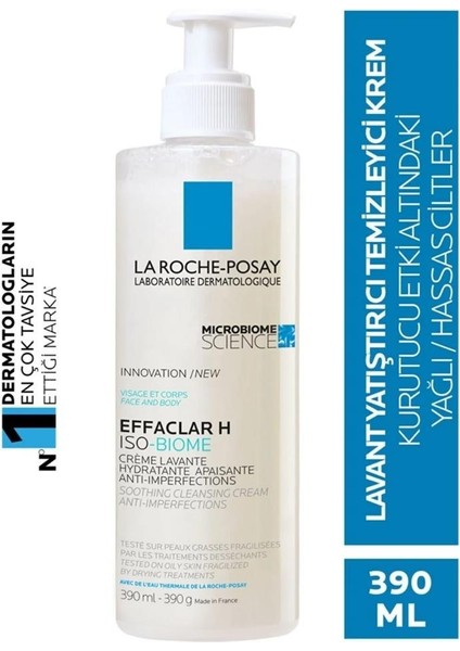 La Roche Posay Effaclar H Iso Biome Temizleyici Krem 390 ml