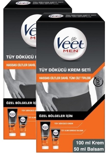 Veet Men Tüy Dökücü Krem Seti 100 ml + 50 ml 2 Adet
