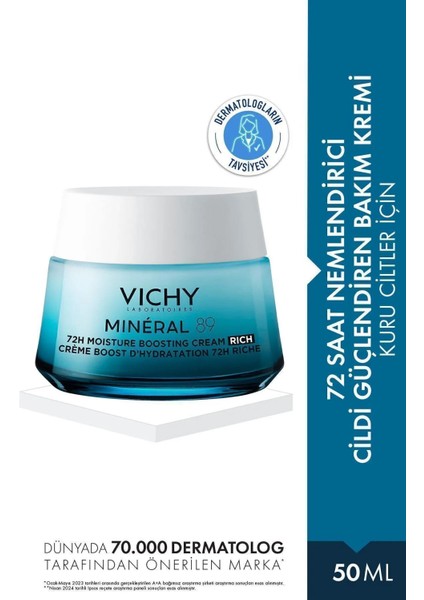 Vichy Mineral 89 Rich Nemlendirici Krem 50 ml