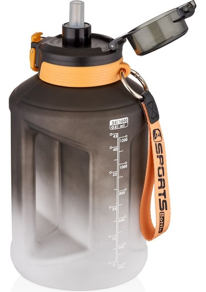 1600ml Çift Renk Taşıma Askılı ve Kulplu Motivasyonlu Su Şişesi fiyatları