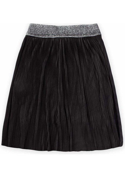 Piliseli Sim Lastik Detaylı Etek 2-7 Yaş Siyah