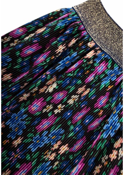 Piliseli Sim Lastik Detaylı Etek 2-7 Yaş Çiçek Desenli modelleri